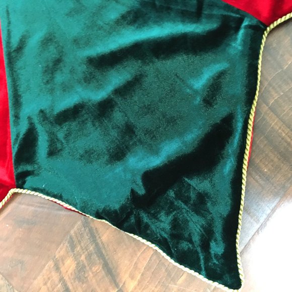 CHRISTMAS  Tree Underskirt Flower Velvet Poinsettia Style - Picture 3 of 6